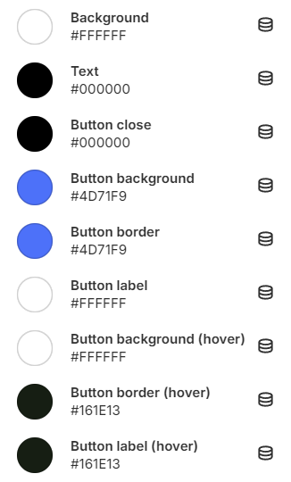 cookie bar color settings